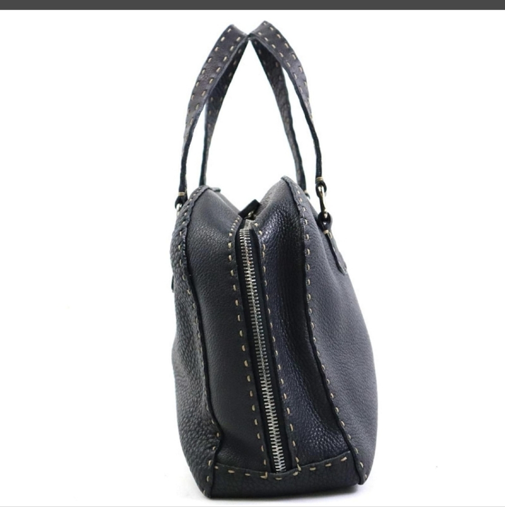 FENDI Selleria Black Leather Tote Bag - Picture 16 of 16